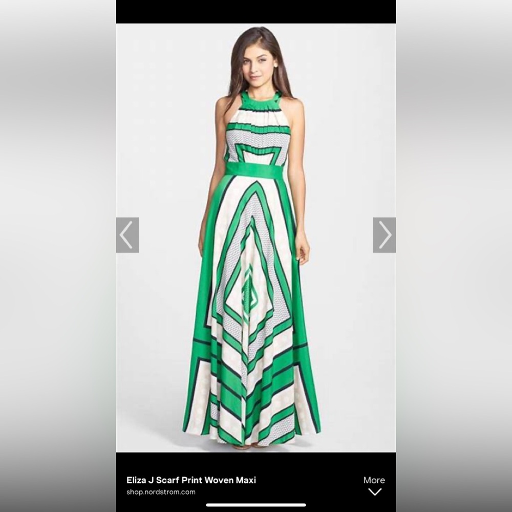 Eliza J Green Geometric Maxi Dress